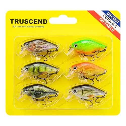 TRUSCEND Easy Catch Swimmax, Ko'proq tishlash uchun sehrli shovqinli turbulent tebranish va vibratsiyali harakatlar, Dyneema eng kuchli tolasidan qo'shilgan segmentlangan suzuvchi baliq, oilaviy baliq ovlash uchun real baliq ovlash vasvasalari - TRUSCEND