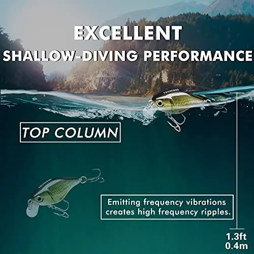 TRUSCEND Easy Catch Swimmax, Ko'proq tishlash uchun sehrli shovqinli turbulent tebranish va vibratsiyali harakatlar, Dyneema eng kuchli tolasidan qo'shilgan segmentlangan suzuvchi baliq, oilaviy baliq ovlash uchun real baliq ovlash vasvasalari - 4