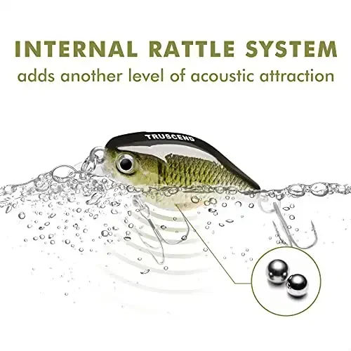 TRUSCEND Easy Catch Swimmax, Ko'proq tishlash uchun sehrli shovqinli turbulent tebranish va vibratsiyali harakatlar, Dyneema eng kuchli tolasidan qo'shilgan segmentlangan suzuvchi baliq, oilaviy baliq ovlash uchun real baliq ovlash vasvasalari - 3