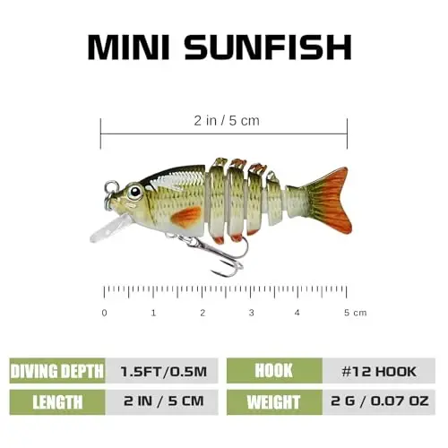 TRUSCEND Easy Catch Swimmax, Koʻproq tishlash uchun sehrli shovqinli turbulent tebranuvchi va vibratsiyali harakatlar, Dyneema eng kuchli tolasi bilan birlashtirilgan segmentli suzuvchi yem, oilaviy baliq ovlash uchun real baliq ovlash yemlari - TRUSCEND (1)