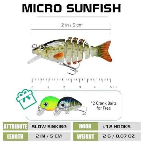 TRUSCEND Easy Catch Swimmax, Ko'proq tishlash uchun sehrli shovqinli turbulent tebranuvchi va vibratsiyali harakatlar, Dyneema eng kuchli tolasi bilan bog'langan qismlarga bo'lingan suzuvchi baliq, oilaviy baliq ovlash uchun jonli baliq ovlash vasvasalari - 2