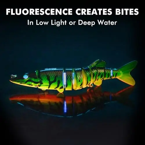 TRUSCEND Easy Catch Swimmax, Magic Noisy Turbulent Wiggling and Vibrating Actions for More Bites, Segmented Swimbait Jointed by Dyneema Strongest Fiber, Lifelike Fishing Lures for Relax Family Fishing - 5