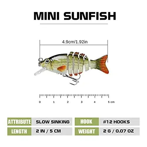 TRUSCEND Easy Catch Swimmax, Magic Noisy Turbulent Wiggling and Vibrating Actions for More Bites, Segmented Swimbait Jointed by Dyneema Strongest Fiber, Lifelike Fishing Lures for Relax Family Fishing - 2