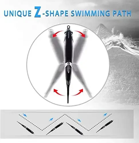 TRUSCEND Easy Catch Swimmax, Magic Noisy Turbulent Wiggling and Vibrating Actions for More Bites, Segmented Swimbait Jointed by Dyneema Strongest Fiber, Lifelike Fishing Lures for Relax Family Fishing - 4