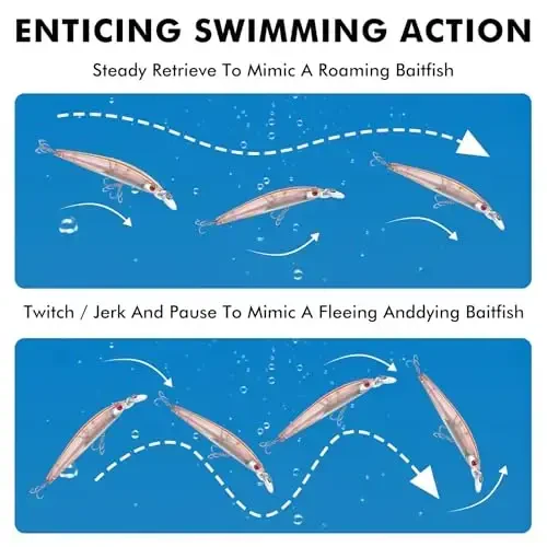TRUSCEND Easy Catch Swimmax, Magic Noisy Turbulent Wiggling and Vibrating Actions for More Bites, Segmented Swimbait Jointed by Dyneema Strongest Fiber, Lifelike Fishing Lures for Relax Family Fishing - 5