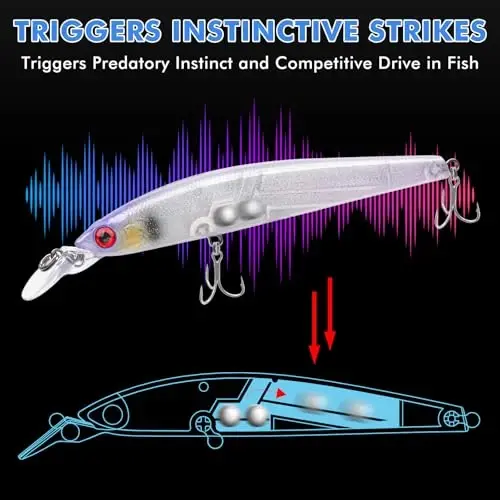 TRUSCEND Easy Catch Swimmax, Magic Noisy Turbulent Wiggling and Vibrating Actions for More Bites, Segmented Swimbait Jointed by Dyneema Strongest Fiber, Lifelike Fishing Lures for Relax Family Fishing - 4