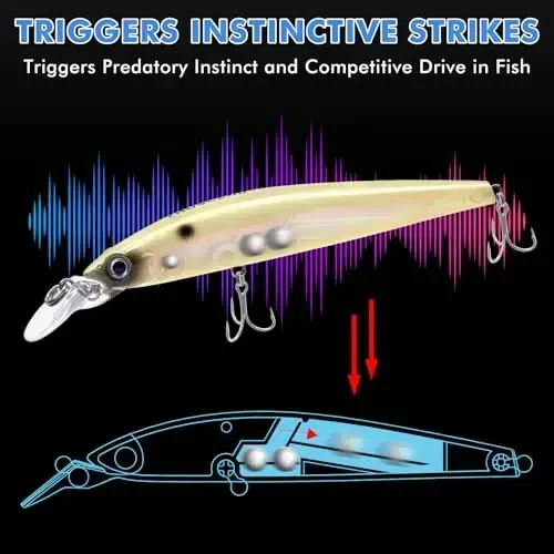 TRUSCEND Easy Catch Swimmax, Magic Noisy Turbulent Wiggling and Vibrating Actions for More Bites, Segmented Swimbait Jointed by Dyneema Strongest Fiber, Lifelike Fishing Lures for Relax Family Fishing - 3