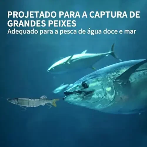 TRUSCEND Easy Catch Swimmax, Magic Noisy Turbulent Wiggling and Vibrating Actions for More Bites, Segmented Swimbait Jointed by Dyneema Strongest Fiber, Lifelike Fishing Lures for Relax Family Fishing - 4