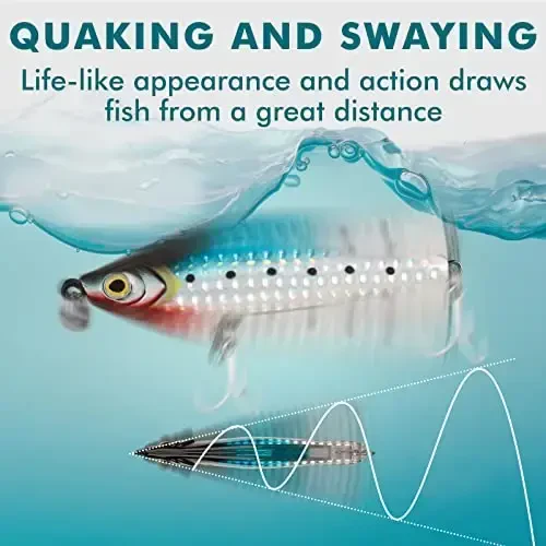 TRUSCEND Easy Catch Swimmax, Magic Noisy Turbulent Wiggling and Vibrating Actions for More Bites, Segmented Swimbait Jointed by Dyneema Strongest Fiber, Lifelike Fishing Lures for Relax Family Fishing - 3