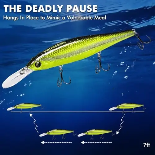 TRUSCEND Easy Catch Swimmax with BKK Hooks, Magic Noisy Wiggling and Vibrating Actions for More Bites, Lifelike Fishing Lures for Bass Trout Walleye Crappie, Strongest Dyneema Fiber Jointed Swimbaits - 2