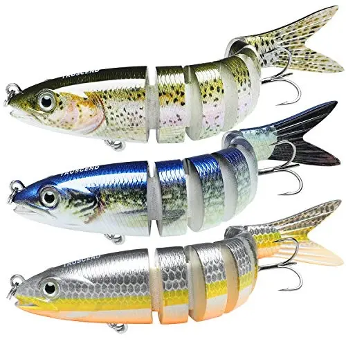 TRUSCEND Easy Catch Swimmax with BKK Hooks, Magic Noisy Wiggling and Vibrating Actions for More Bites, Lifelike Fishing Lures for Bass Trout Walleye Crappie, Strongest Dyneema Fiber Jointed Swimbaits - TRUSCEND