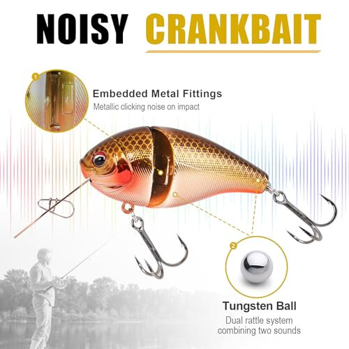 TRUSCEND Fishing Lures for Freshwater and Saltwater, Lifelike Swimbait for Bass Trout Crappie, Slow Sinking Bass Fishing Lure, Amazing Fishing Gifts for Men, Must-Have for Family Fishing Gear - 2