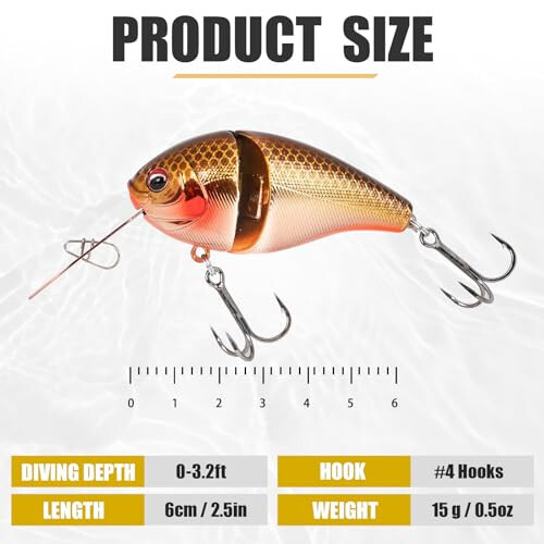 TRUSCEND Fishing Lures for Freshwater and Saltwater, Lifelike Swimbait for Bass Trout Crappie, Slow Sinking Bass Fishing Lure, Amazing Fishing Gifts for Men, Must-Have for Family Fishing Gear - 7