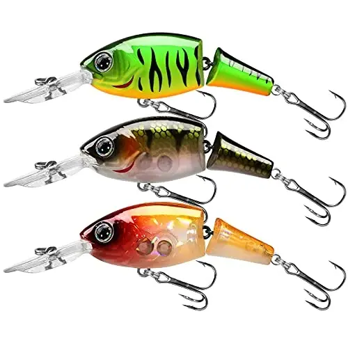 TRUSCEND Easy Catch SwimMax with BKK Hooks, Magic Noisy Wiggling and Vibrating Actions for More Bites, Lifelike Fishing Lures for Bass Trout Walleye Crappie, Strongest Dyneema Fiber Jointed Swimbaits - 1