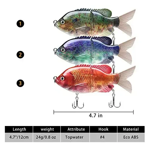 TRUSCEND Easy Catch Swimmax, Magic Noisy Turbulent Wiggling and Vibrating Actions for More Bites, Segmented Swimbait Jointed by Dyneema Strongest Fiber, Lifelike Fishing Lures for Relax Family Fishing - 6