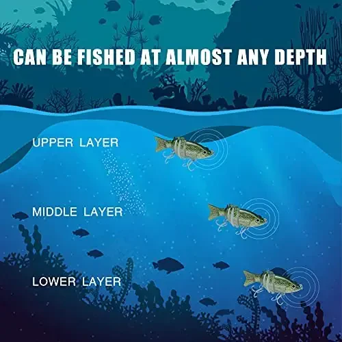 TRUSCEND Easy Catch Swimmax, Magic Noisy Turbulent Wiggling and Vibrating Actions for More Bites, Segmented Swimbait Jointed by Dyneema Strongest Fiber, Lifelike Fishing Lures for Relax Family Fishing - 5