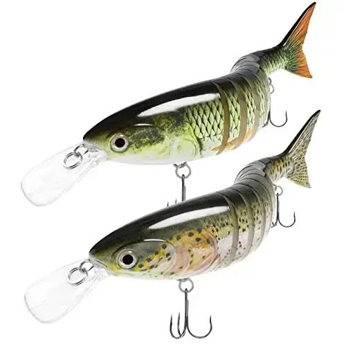 TRUSCEND Easy Catch Swimmax, Magic Noisy Turbulent Wiggling and Vibrating Actions for More Bites, Segmented Swimbait Jointed by Dyneema Strongest Fiber, Lifelike Fishing Lures for Relax Family Fishing - 1