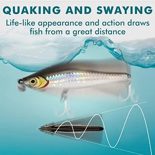 TRUSCEND Easy Catch Swimmax with BKK Hooks, Magic Noisy Wiggling and Vibrating Actions for More Bites, Lifelike Fishing Lures for Bass Trout Walleye Crappie, Strongest Dyneema Fiber Jointed Swimbaits - 3
