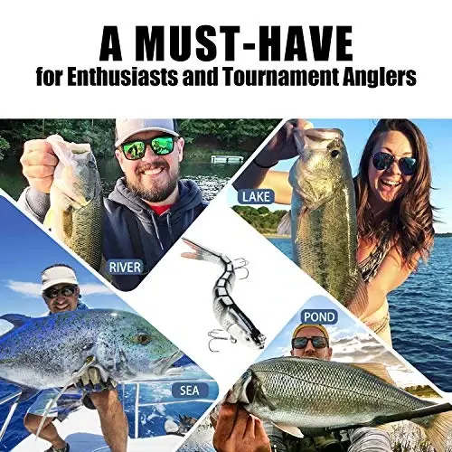 TRUSCEND Easy Catch Swimmax, Magic Noisy Turbulent Wiggling and Vibrating Actions for More Bites, Segmented Swimbait Jointed by Dyneema Strongest Fiber, Lifelike Fishing Lures for Relax Family Fishing - 5