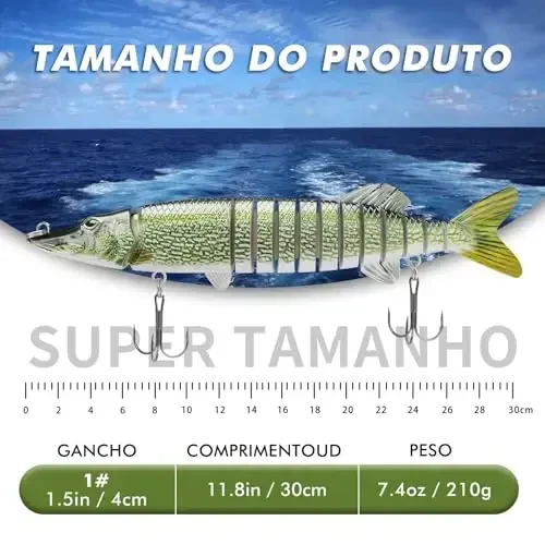 TRUSCEND Easy Catch Swimmax, Magic Noisy Turbulent Wiggling and Vibrating Actions for More Bites, Segmented Swimbait Jointed by Dyneema Strongest Fiber, Lifelike Fishing Lures for Relax Family Fishing - 5