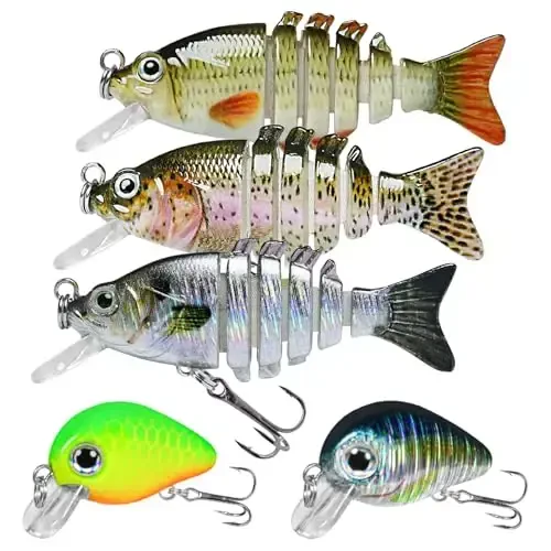 TRUSCEND Easy Catch Swimmax, Magic Noisy Turbulent Wiggling and Vibrating Actions for More Bites, Segmented Swimbait Jointed by Dyneema Strongest Fiber, Lifelike Fishing Lures for Relax Family Fishing - 1