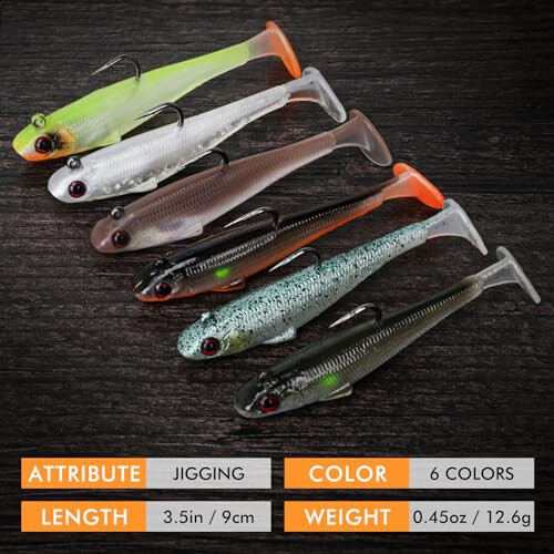 TRUSCEND Pre-Rigged Soft Fishing Lures, Well-Made Easy Catching Lures for Family Fishing, Great Action Swimbait with Spinner, All-Conditions Fishing Gear for Bass Trout Walleye, Crappie Fishing Jigs - 8