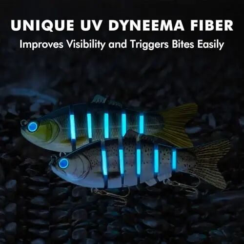 TRUSCEND Swimmax Easy Catch Fishing Lures with BKK Hooks, Wiggling, Vibrating, Rattling and Gurgling for More Bites, Heavy-Duty Dyneema Fiber Jointed Swimbaits for Bass, Trout, Crappie, Walleye, Pike - TRUSCEND (1)
