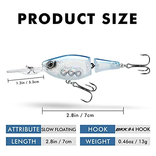 TRUSCEND Easy Catch Swimmax, Magic Noisy Turbulent Wiggling and Vibrating Actions for More Bites, Segmented Swimbait Jointed by Dyneema Strongest Fiber, Lifelike Fishing Lures for Relax Family Fishing - 2