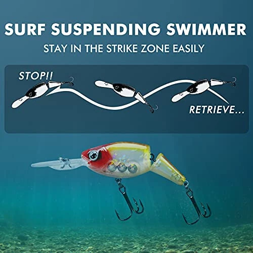 TRUSCEND Easy Catch Swimmax, Magic Noisy Turbulent Wiggling and Vibrating Actions for More Bites, Segmented Swimbait Jointed by Dyneema Strongest Fiber, Lifelike Fishing Lures for Relax Family Fishing - 4