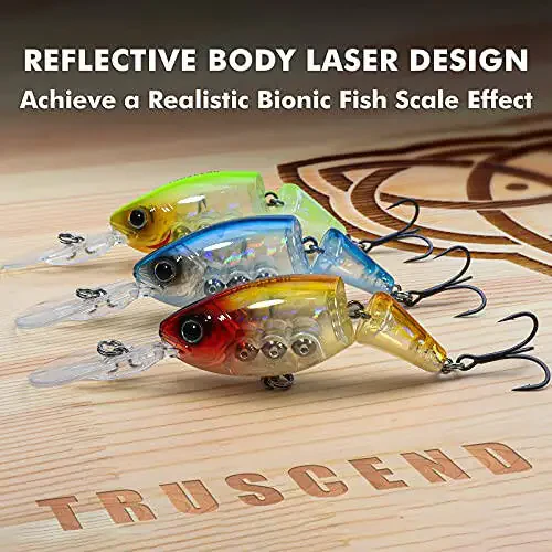 TRUSCEND Easy Catch Swimmax, Magic Noisy Turbulent Wiggling and Vibrating Actions for More Bites, Segmented Swimbait Jointed by Dyneema Strongest Fiber, Lifelike Fishing Lures for Relax Family Fishing - 6
