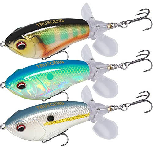 TRUSCEND Top Water Fishing Lures with BKK Hooks, Whopper Fishing Lure for Freshwater or Saltwater, Floating Lure for Bass Catfish Pike, Fishing Wobble Surface Bass Baits Teasers Fishing Gifts for Men - 1