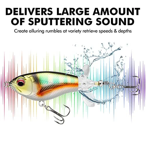 TRUSCEND Top Water Fishing Lures with BKK Hooks, Whopper Fishing Lure for Freshwater or Saltwater, Floating Lure for Bass Catfish Pike, Fishing Wobble Surface Bass Baits Teasers Fishing Gifts for Men - 11