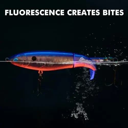 TRUSCEND Top Water Fishing Lures with BKK Hooks, Whopper Fishing Lure for Freshwater or Saltwater, Floating Lure for Bass Catfish Pike, Fishing Wobble Surface Bass Baits Teasers Fishing Gifts for Men - 6