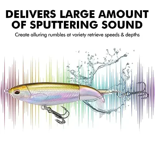 TRUSCEND Top Water Fishing Lures with BKK Hooks, Whopper Lure for Freshwater or Saltwater, Floating Lures for Bass Catfish Pike, Surface Wobble PoPobait Bass Baits Teasers Fishing Gifts for Men - 3