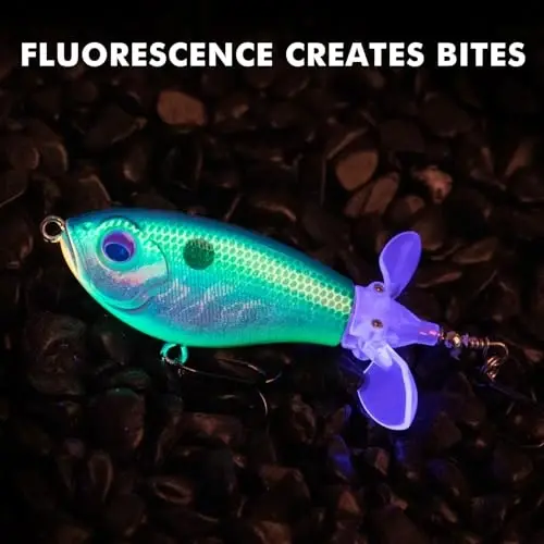 TRUSCEND Popobait Easy Catch Fishing Lures with BKK Hooks, Instant Startup, Longer Cast, Balanced Spray/Sound/Swim, Plopper Topwater Lures for Bass, Trout, Pike, Walleye, Freshwater Saltwater Fishing 