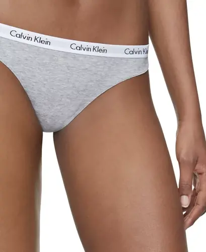 Трусы-стринги Carousel Cotton, 3 шт., QD3587, черный/белый/серый меланж - 4