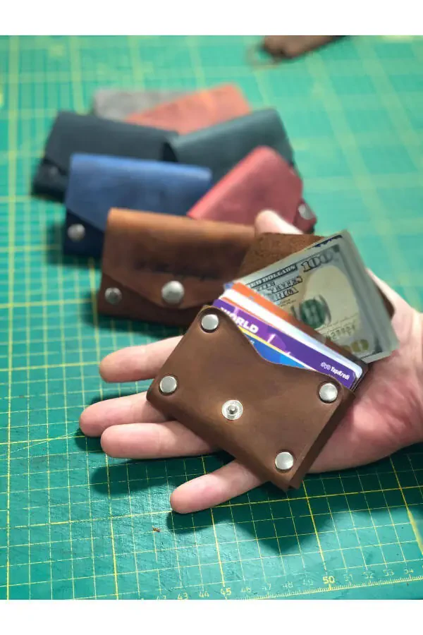 Truva Serisi Kişiselleştirilebilir El Yapımı Hakiki Deri Kartlık Deri Kart Kılıfı-gri - 4