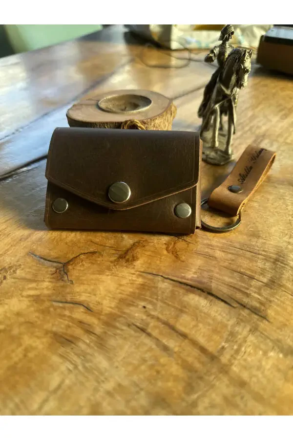 Truva Serisi Kişiselleştirilebilir El Yapımı Hakiki Deri Kartlık Deri Kart Kılıfı-gri - 16