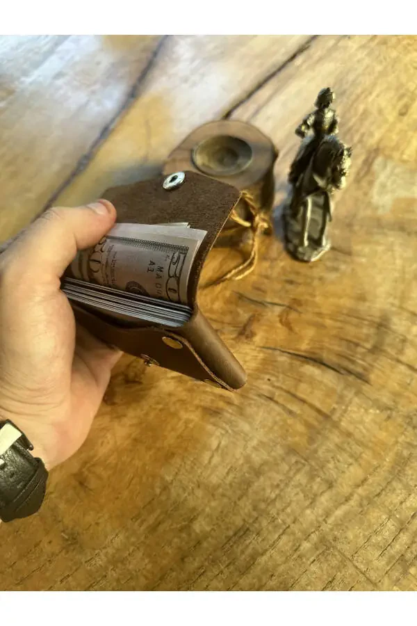 Truva Serisi Kişiselleştirilebilir El Yapımı Hakiki Deri Kartlık Deri Kart Kılıfı-gri - 18