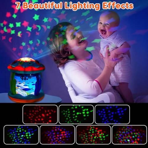 Tsomtto Baby Toys 6 to 12 Months Musical Light Up Tummy Time Toy Ocean Rotating Projector for Infant 3-6 7 8 9 12-18 Month Baby Aquarium Learning Crawling Birthday Gifts for 1 2 3 Year Old Boys Girls - 1