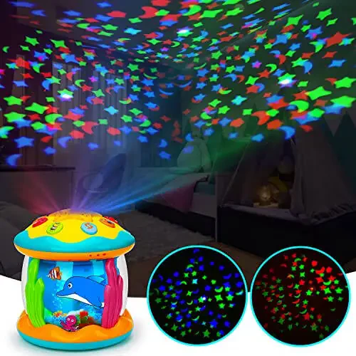 Tsomtto Baby Toys 6 to 12 Months Musical Light Up Tummy Time Toy Ocean Rotating Projector for Infant 3-6 7 8 9 12-18 Month Baby Aquarium Learning Crawling Birthday Gifts for 1 2 3 Year Old Boys Girls - 7