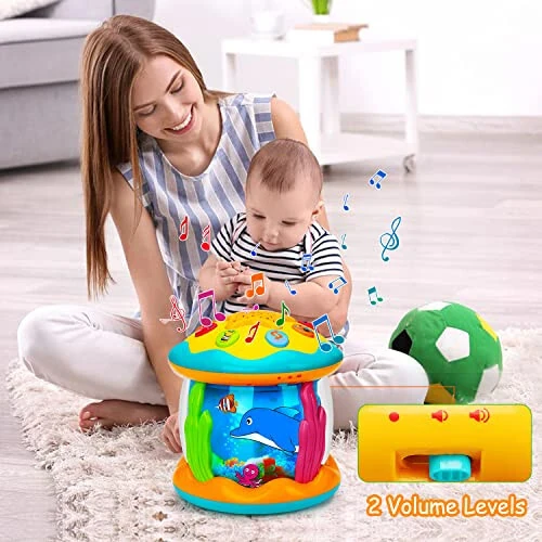 Tsomtto Baby Toys 6 to 12 Months Musical Light Up Tummy Time Toy Ocean Rotating Projector for Infant 3-6 7 8 9 12-18 Month Baby Aquarium Learning Crawling Birthday Gifts for 1 2 3 Year Old Boys Girls - 11