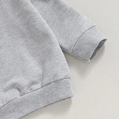 Tsseiatte Toddler Baby Boy Girl Long Sleeve Crewneck Pullover Sweatshirt Sweater Outfits Solid Color Casual Clothes - 5