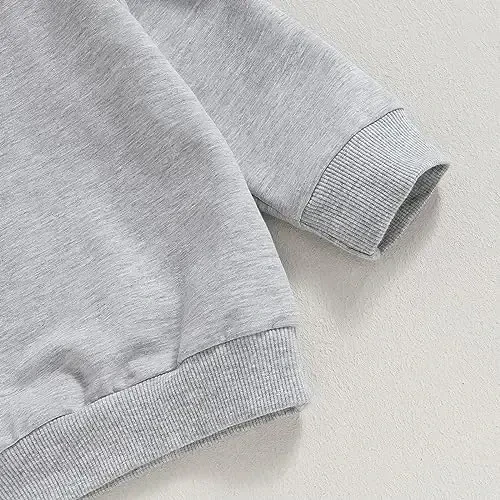 Tsseiatte Toddler Baby Boy Girl Long Sleeve Crewneck Pullover Sweatshirt Sweater Outfits Solid Color Casual Clothes - 5