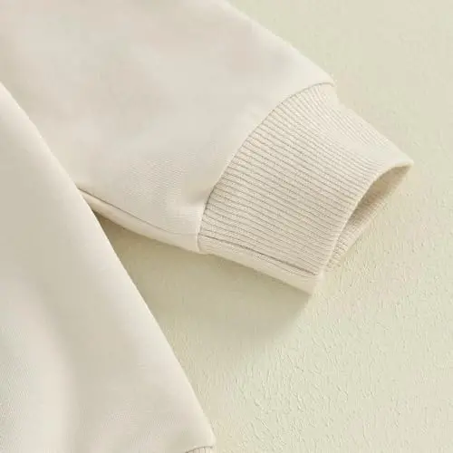 Tsseiatte Toddler Baby Boy Girl Long Sleeve Crewneck Pullover Sweatshirt Sweater Outfits Solid Color Casual Clothes - 3