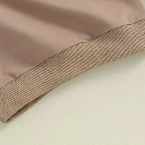 Tsseiatte Toddler Baby Boy Girl Long Sleeve Crewneck Pullover Sviter Sviter Kiyimlar Qattiq Rangli Kundalik Kiyimlar - 6