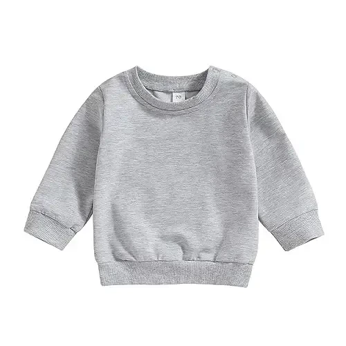 Tsseiatte Toddler Baby Boy Girl Long Sleeve Crewneck Pullover Sviter Sviter Kiyimlar Qattiq Rangli Kundalik Kiyimlar - TSSEIATTE