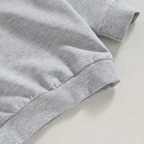 Tsseiatte Toddler Baby Boy Girl Long Sleeve Crewneck Pullover Sviter Sviter Kiyimlar Qattiq Rangli Kundalik Kiyimlar - 6