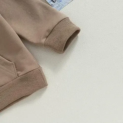 Tsseiatte Toddler Baby Boy Girl Long Sleeve Crewneck Pullover Sviter Sviter Kiyimlar Qattiq Rangli Kundalik Kiyimlar - 5