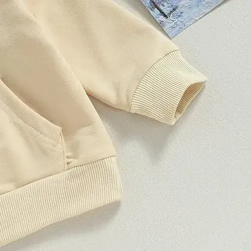 Tsseiatte Toddler Baby Boy Girl Long Sleeve Crewneck Pullover Sviter Sviterlar Qattiq Rangli Kundalik Kiyimlar - 5